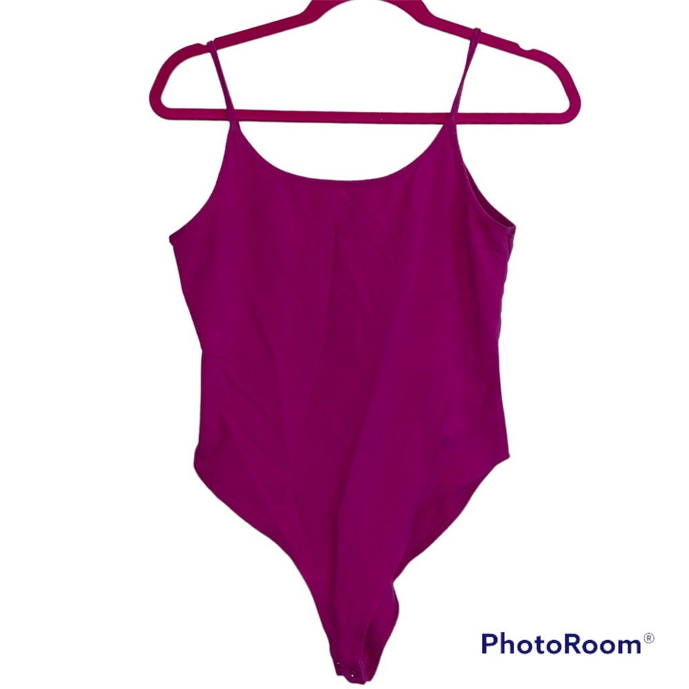 Forever 21 Magenta Low Back Scoop Bodysuit